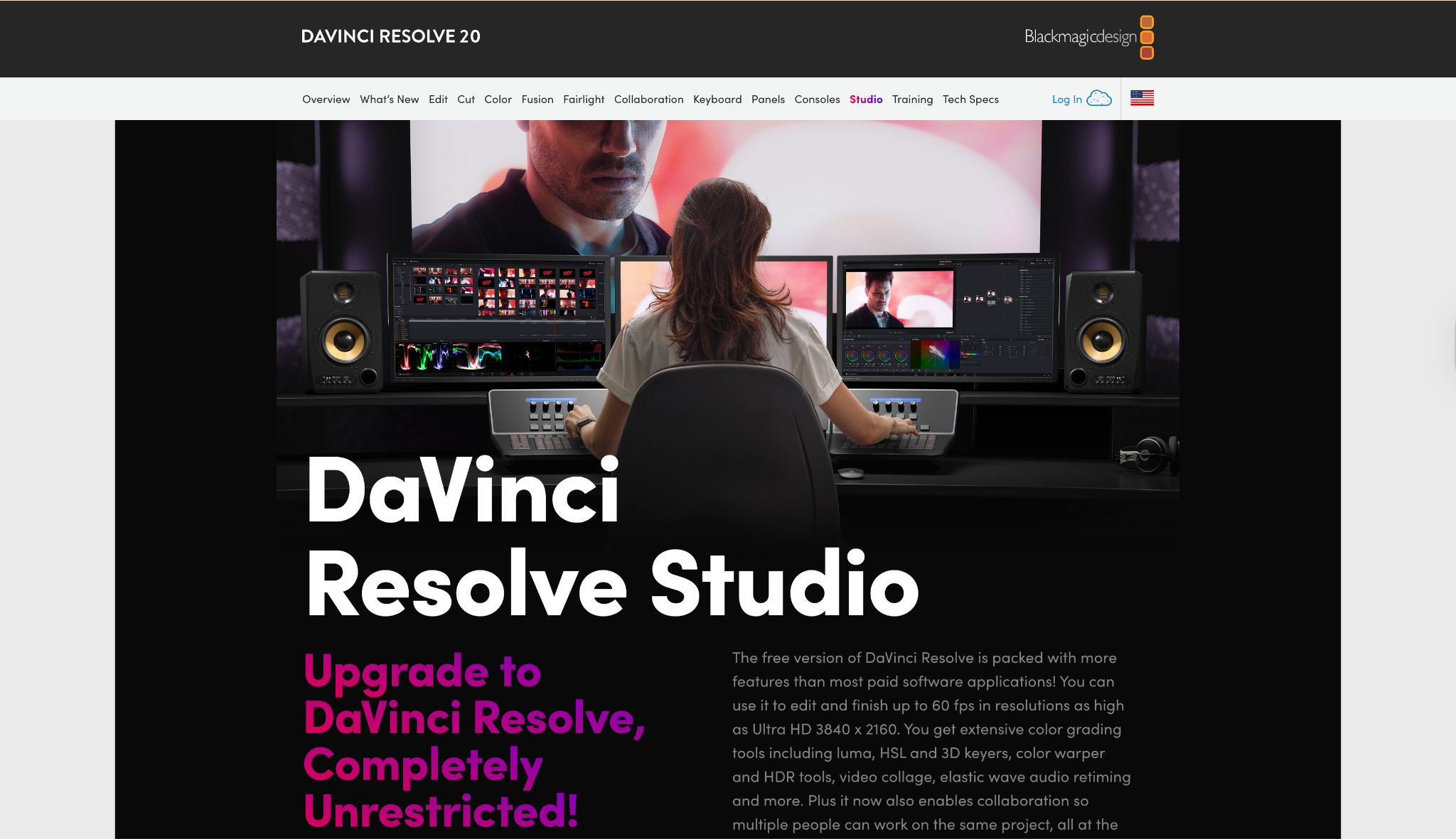 davinci resolve studio program to stabilize video