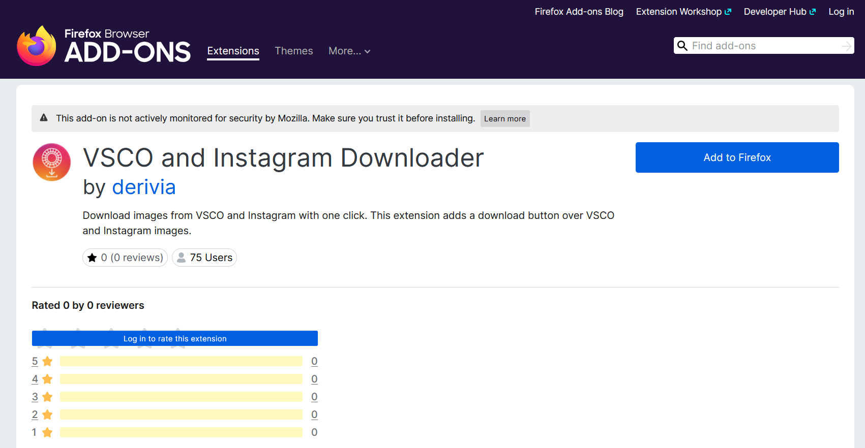 vsco and instagram downloader firefox extension homepage
