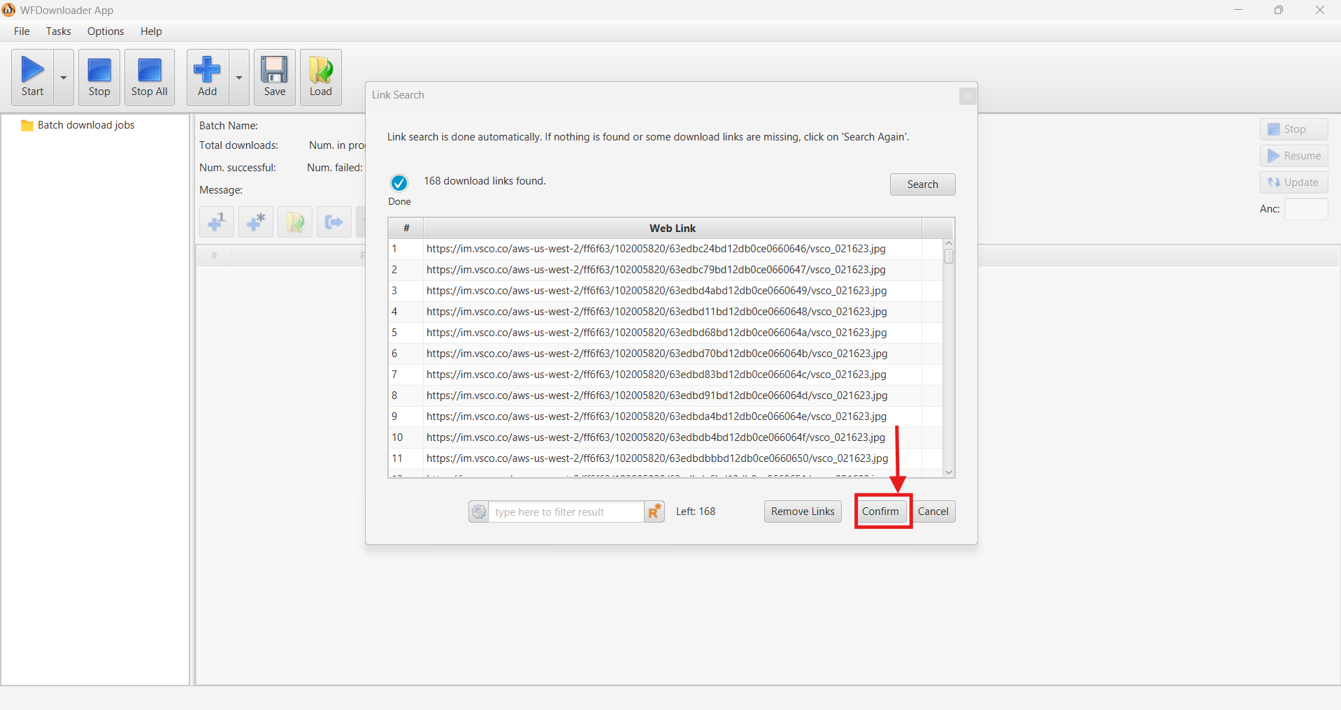 wfdownloader parse vsco links