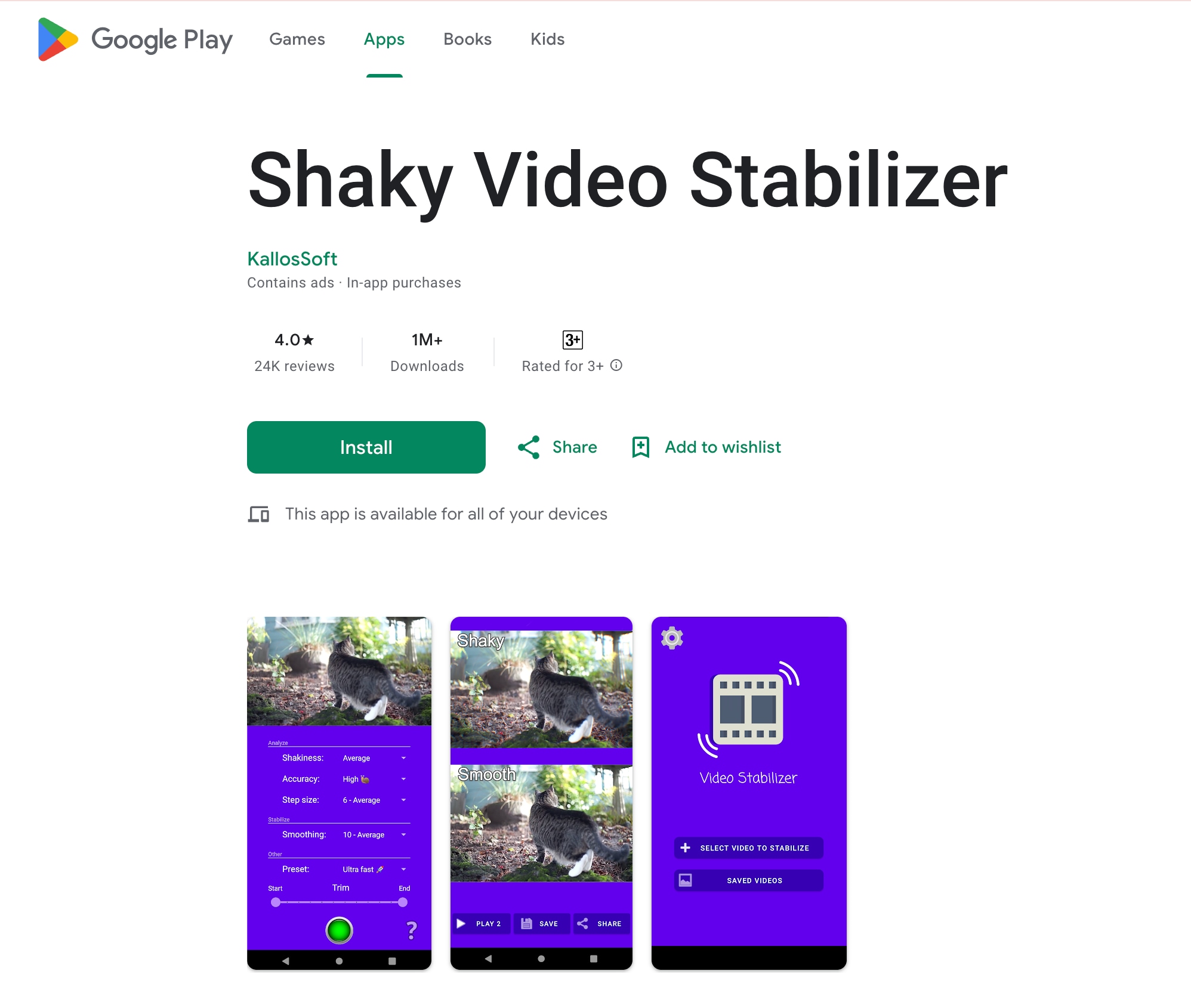 shaky video stabilizer homepage