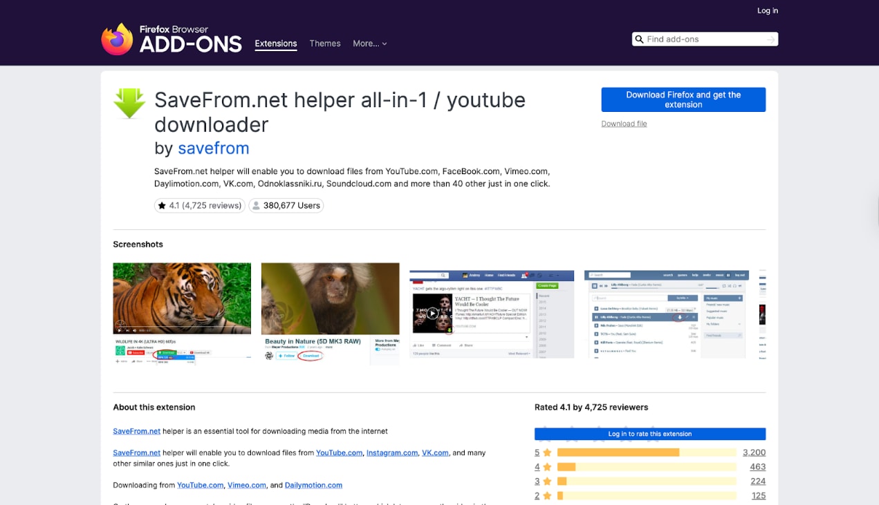 savefrom.net helper homepage