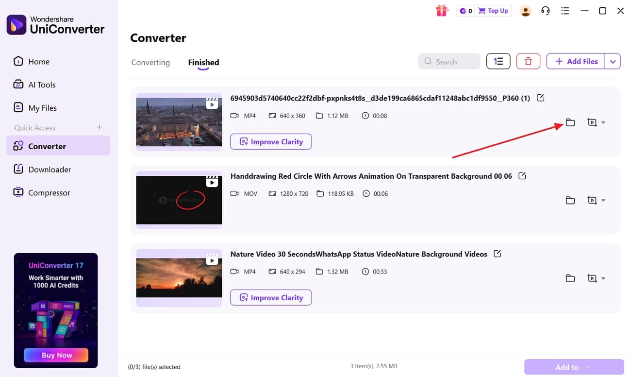 enter converted file location