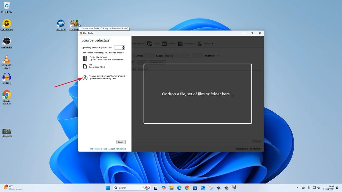 open inserted dvd source handshake