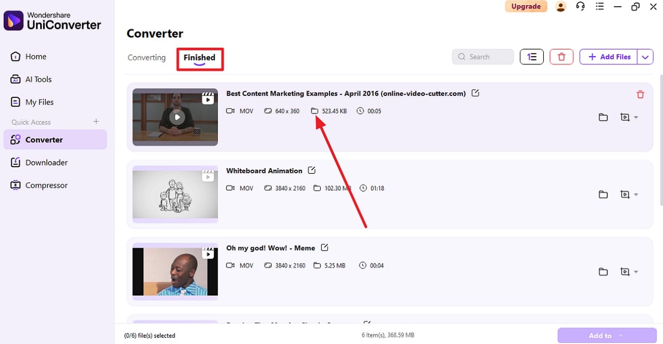 review converted video files