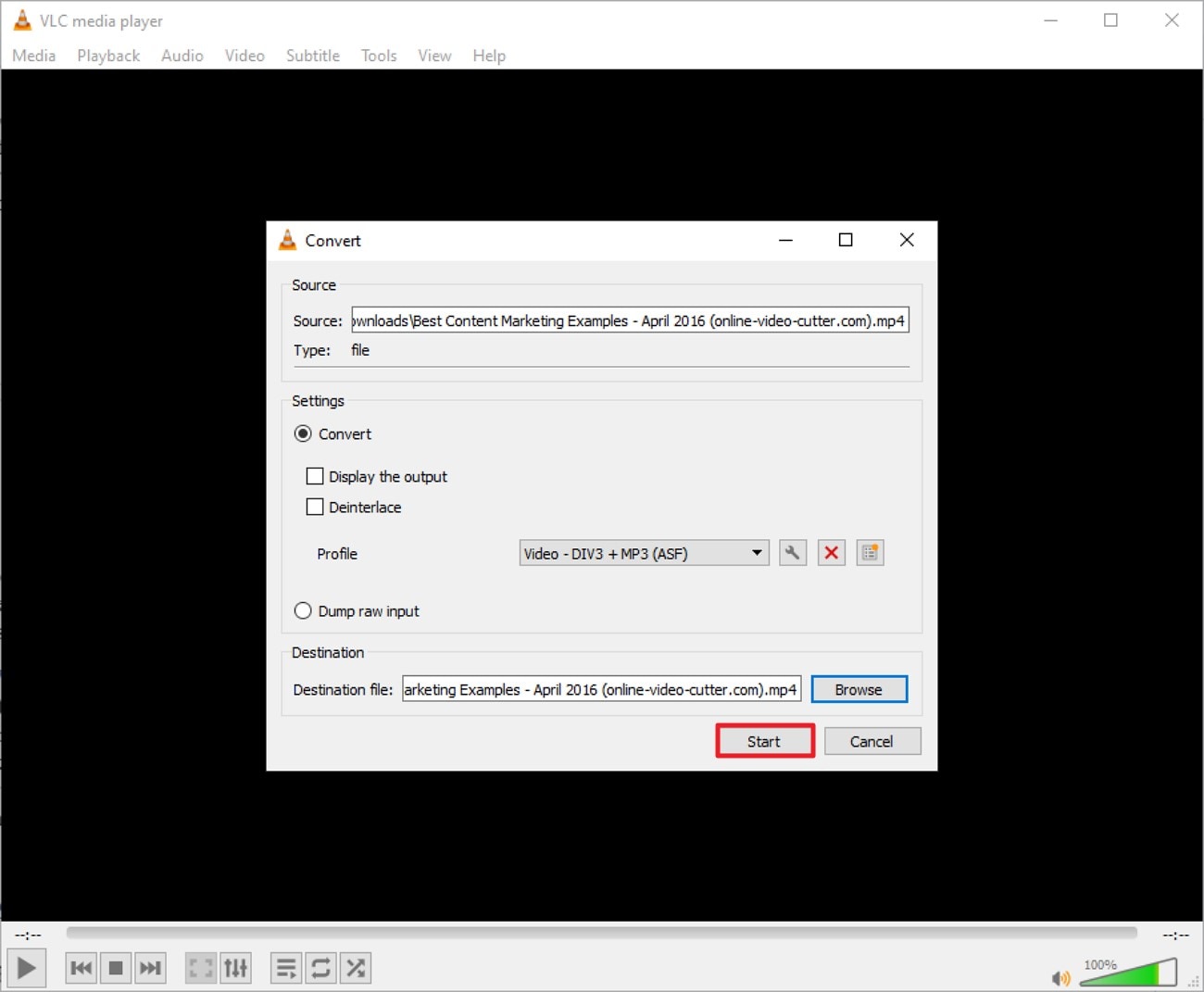 press profile choose start
