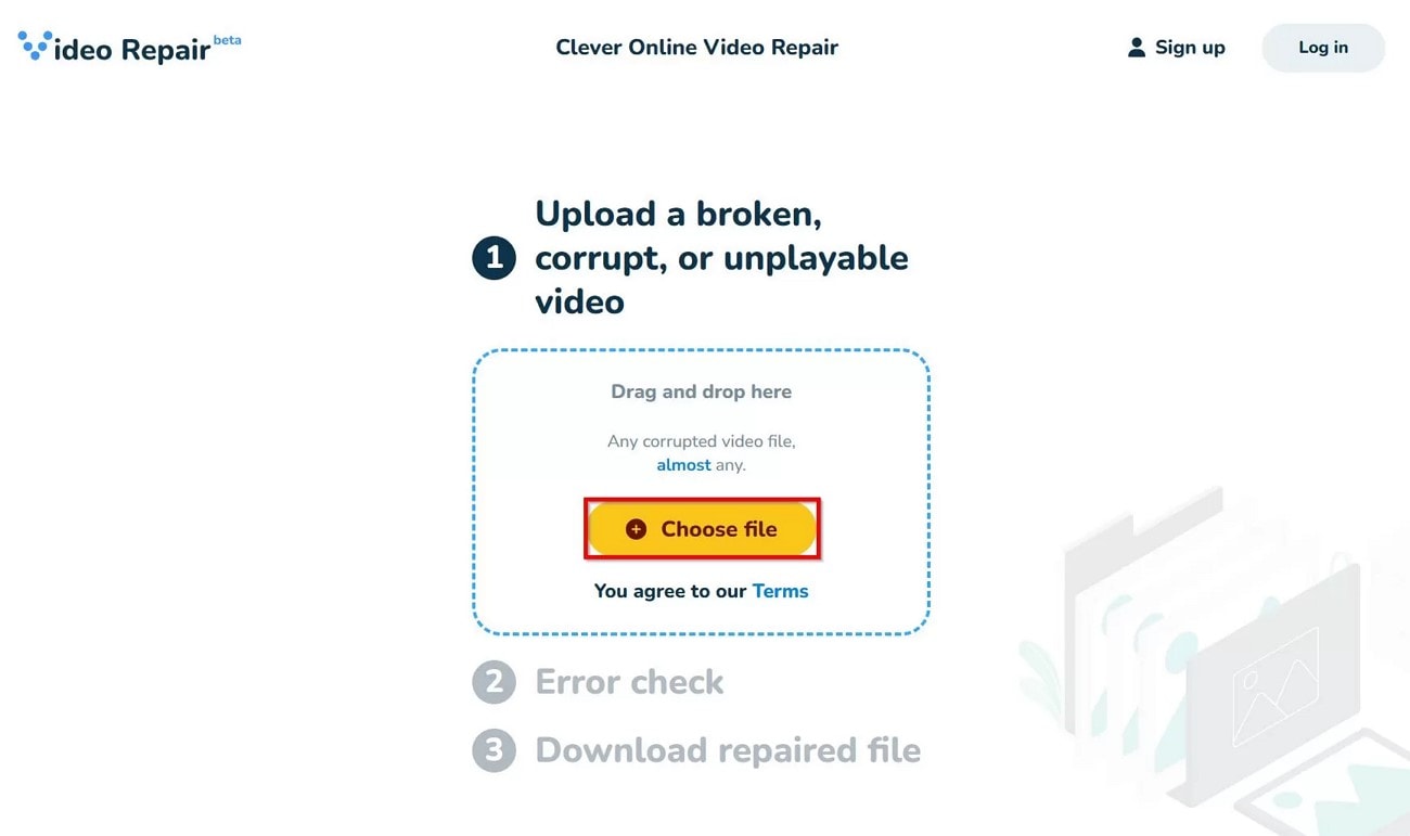 press choose files upload video
