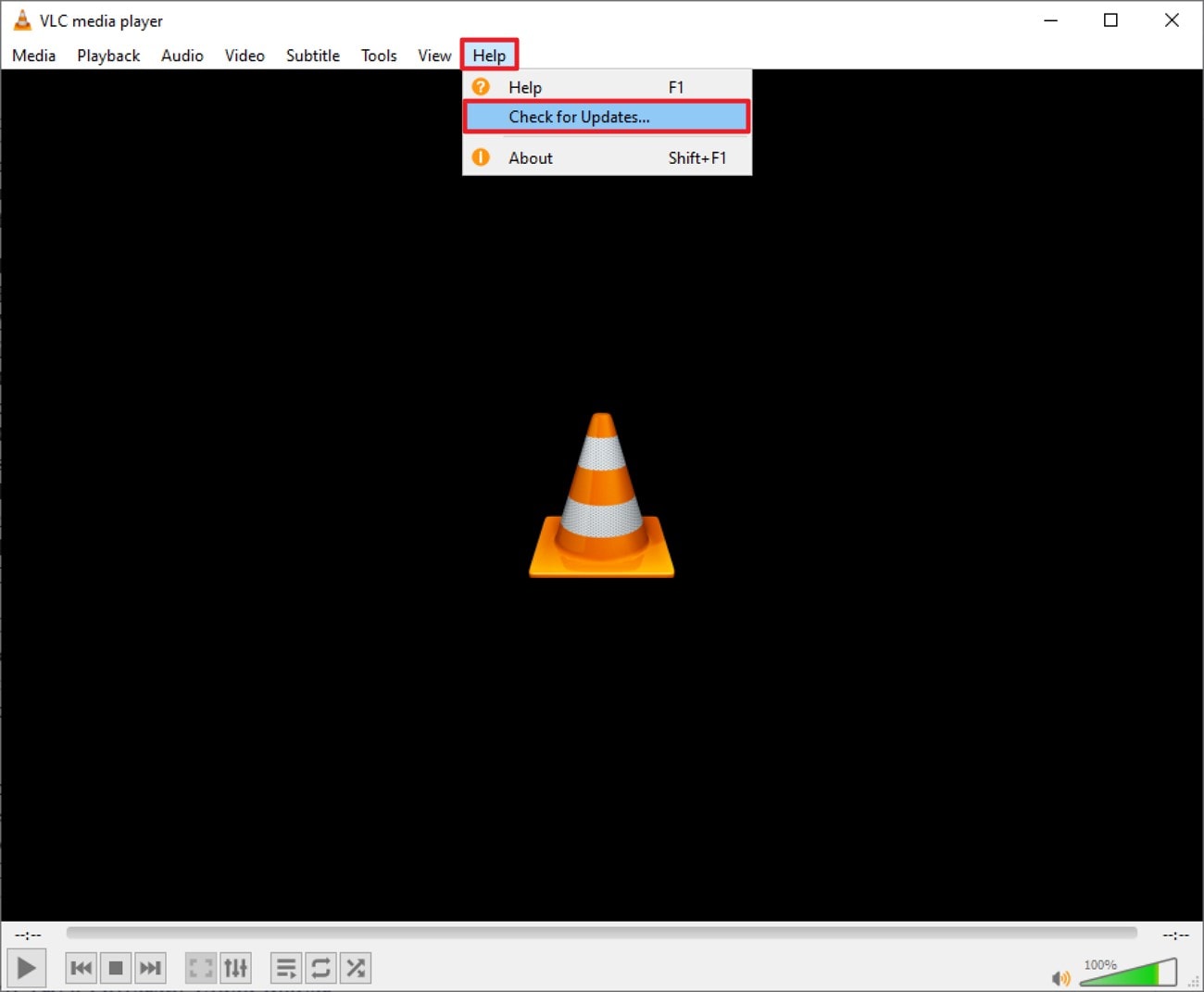 press help check for update