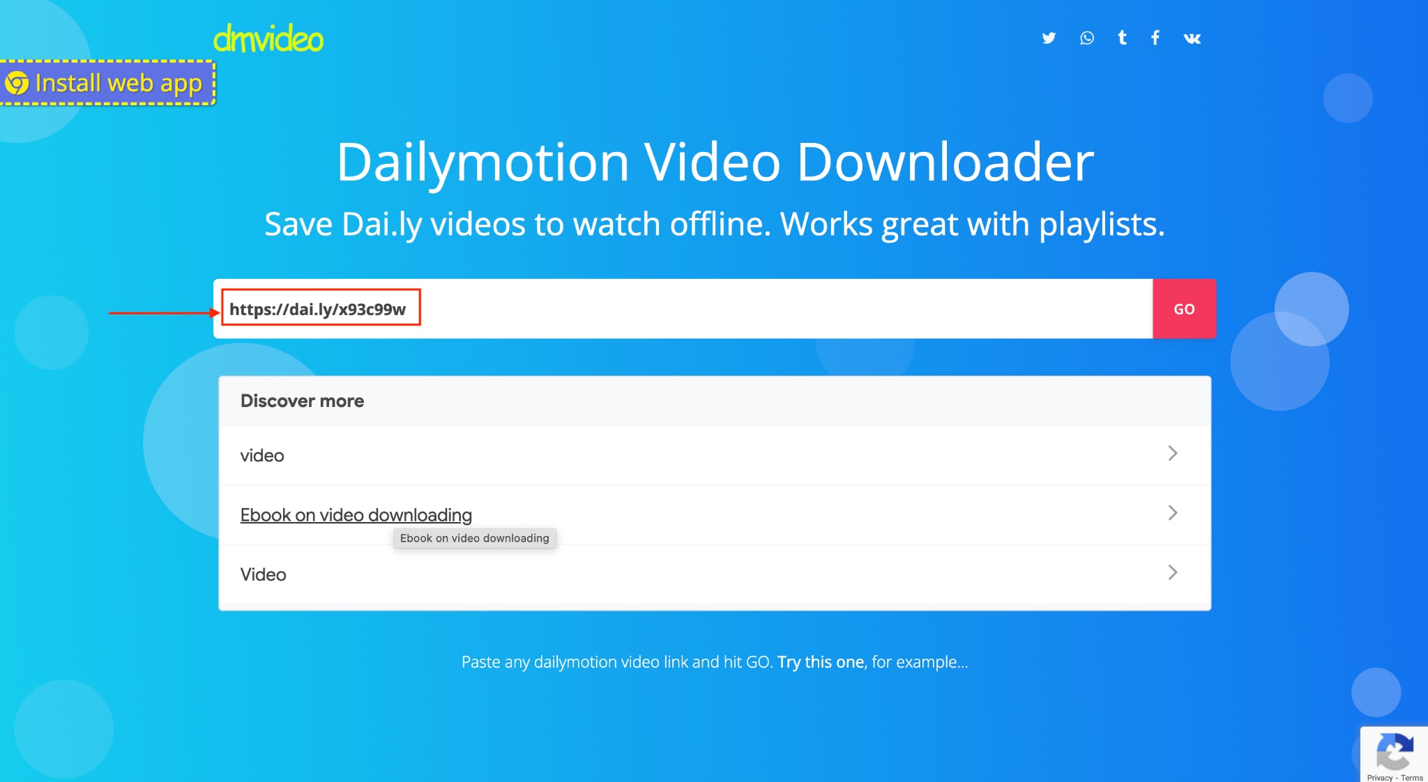 dmvideo paste link