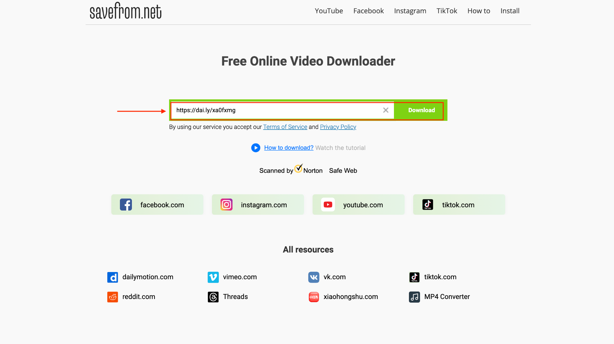 savefromnet paste dailymotion link