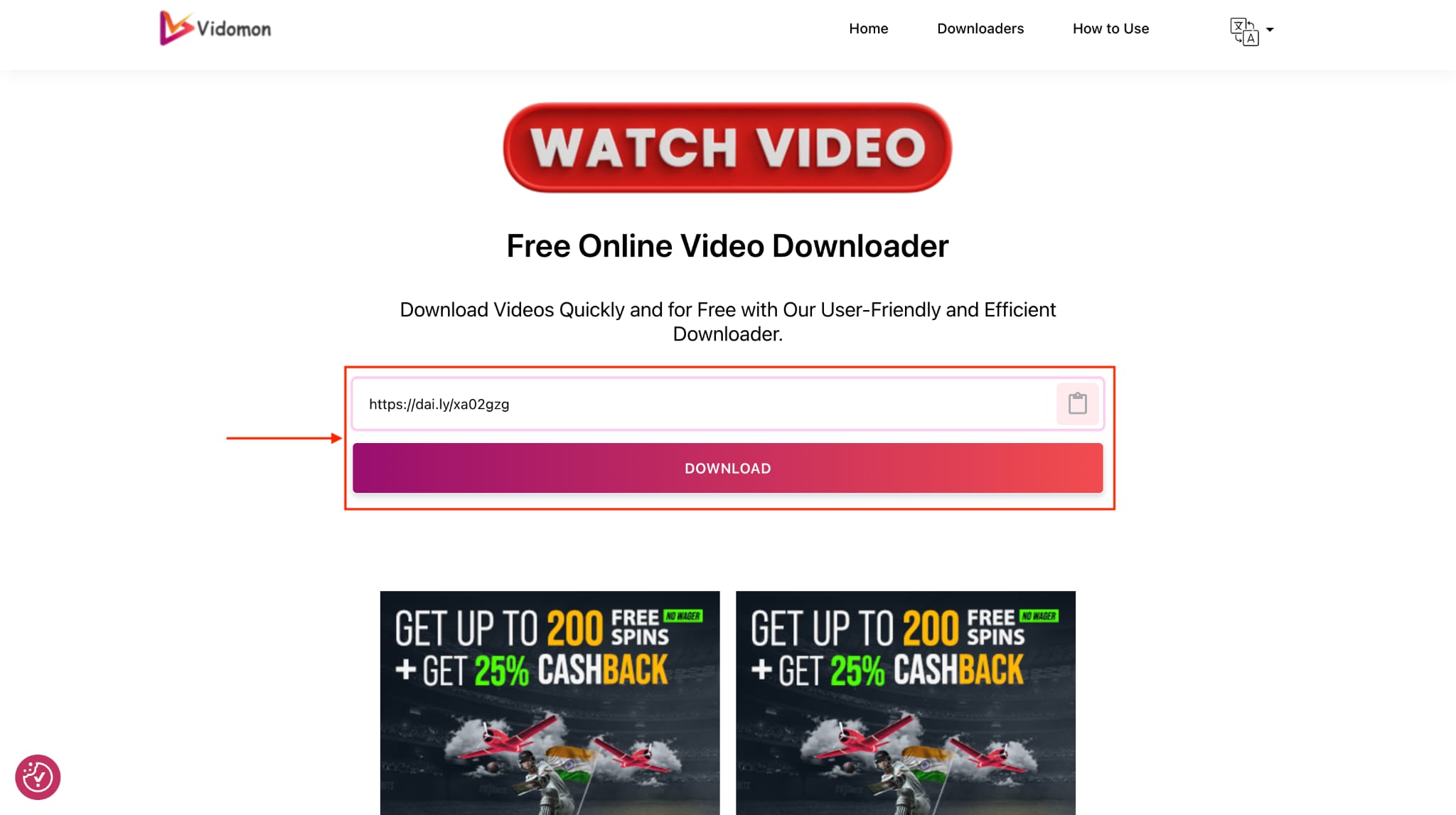 vidomon paste dailymotion link