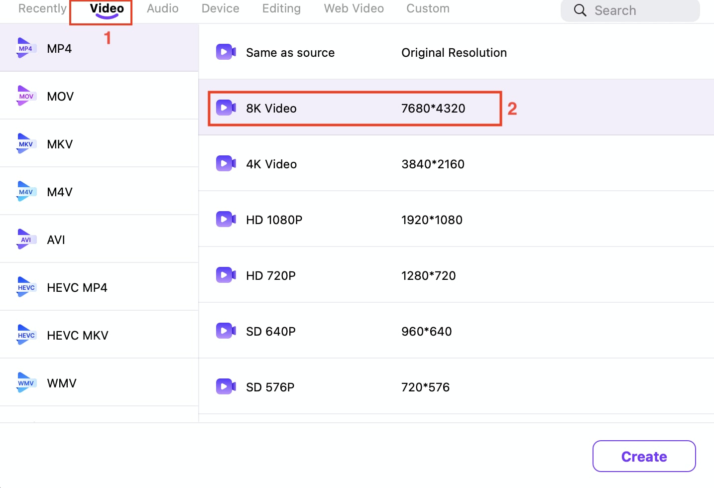 uniconverter customize video format