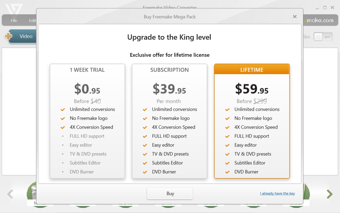 freemake mega pack pricing options