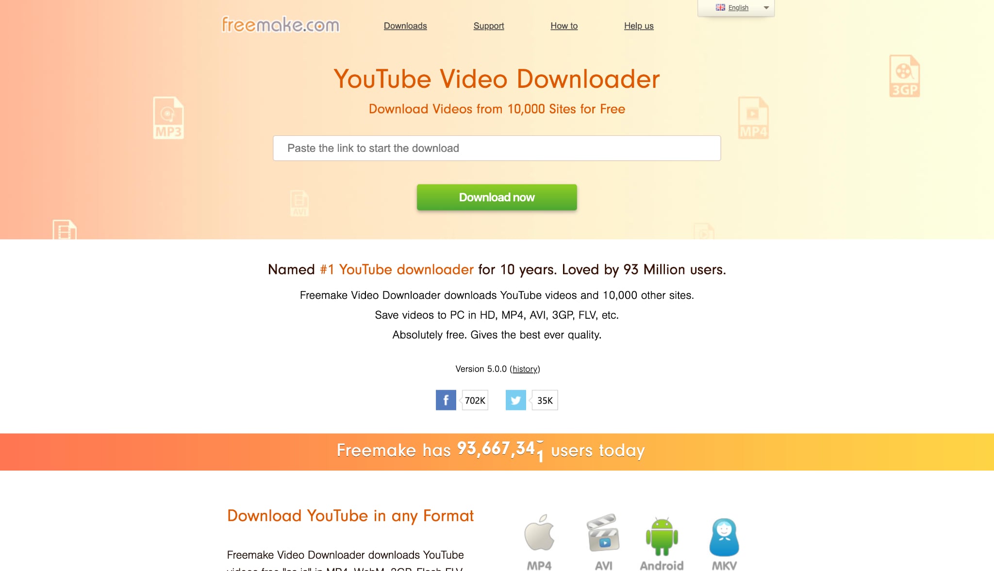 freemake video downloader homepage