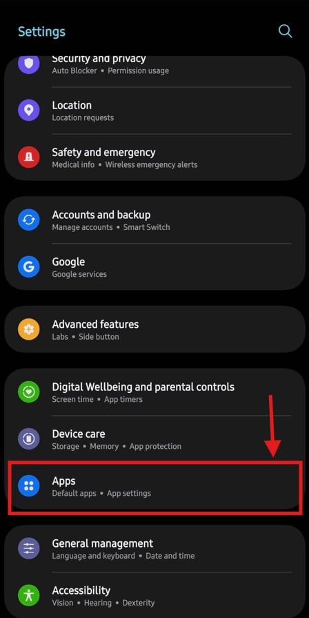 android access app settings