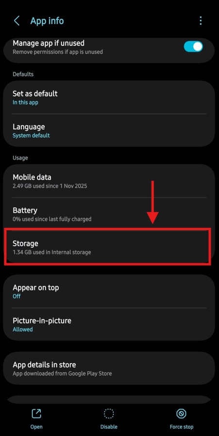 android access storage in youtube app