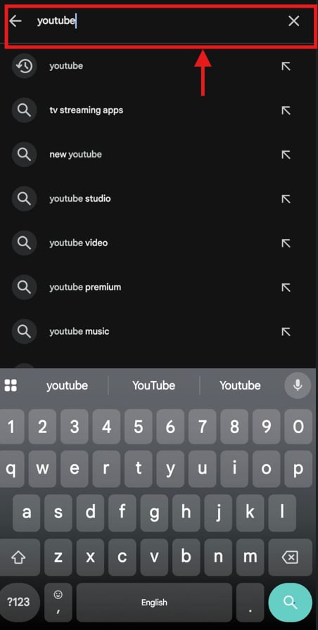 android search youtube google playstore