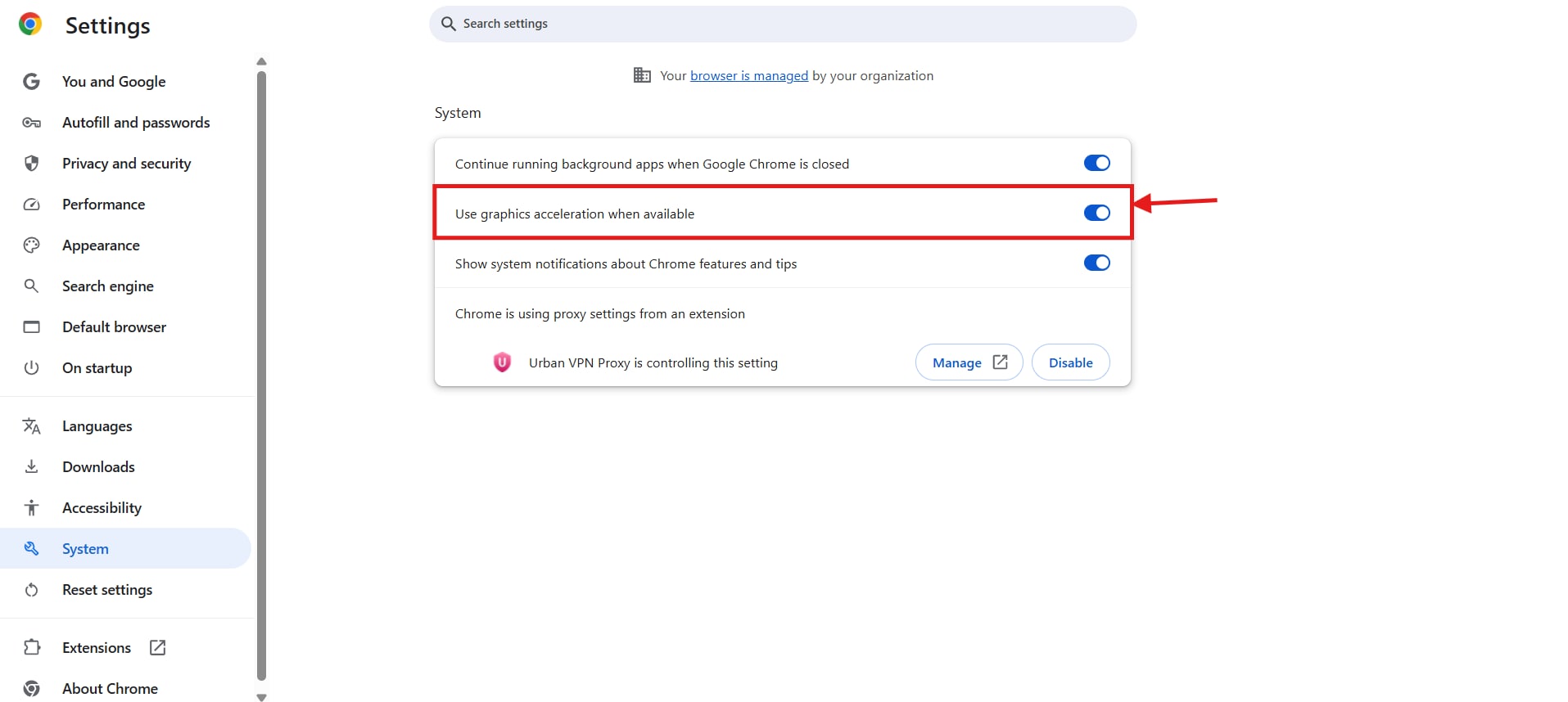 google chrome disable hardware acceleration