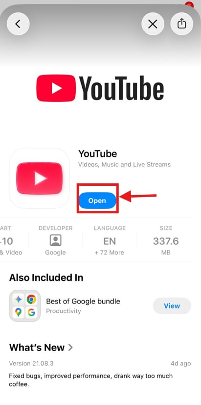 ios update youtube app