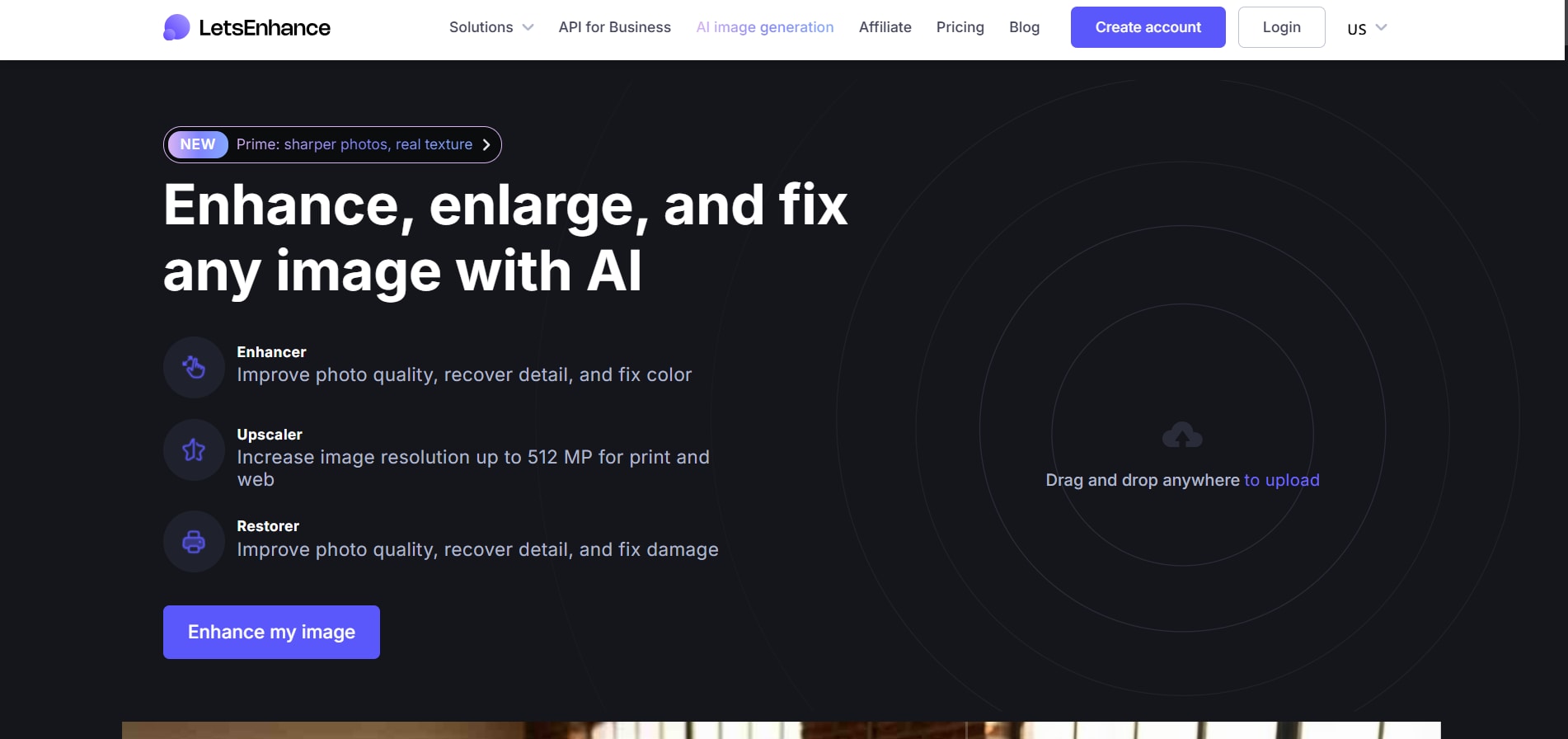 letsenhance homepage