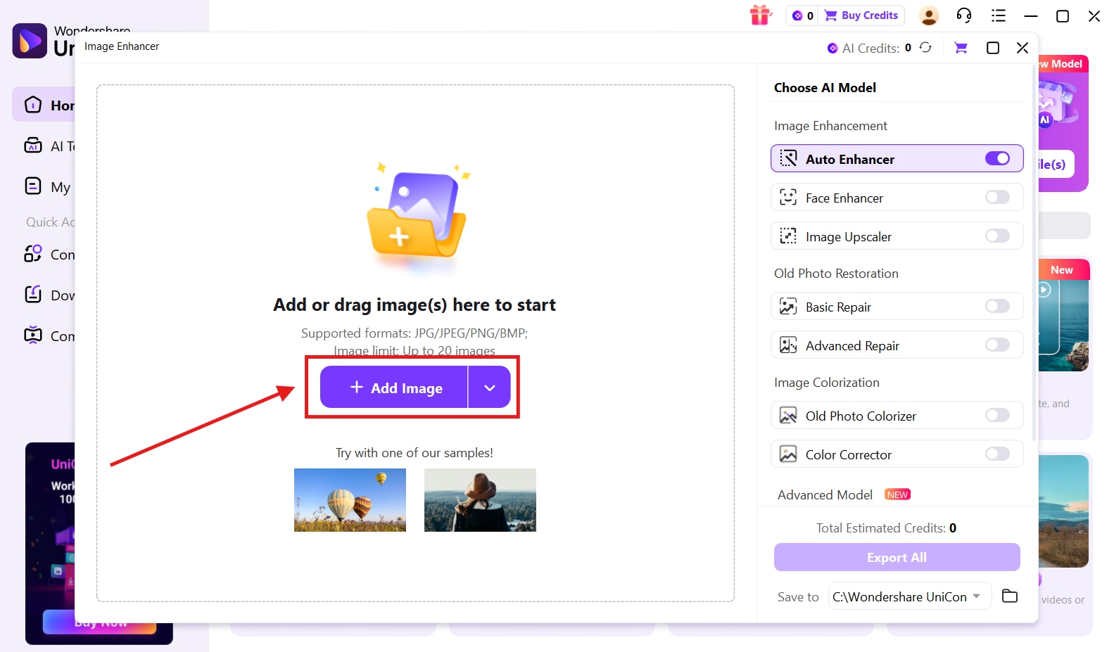 wondershare uniconverter add images