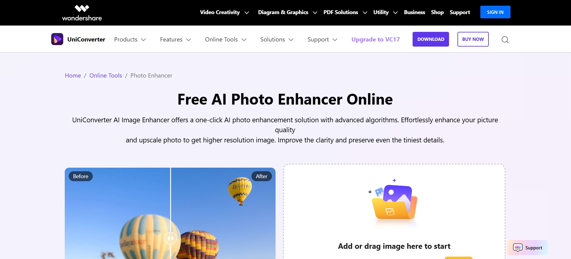 wondershare uniconverter homepage