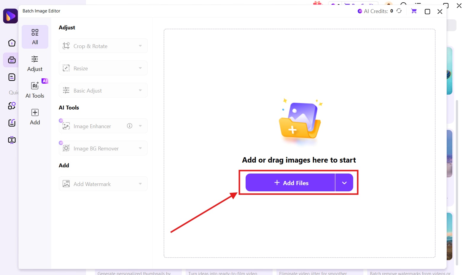 wondershare uniconverter add files