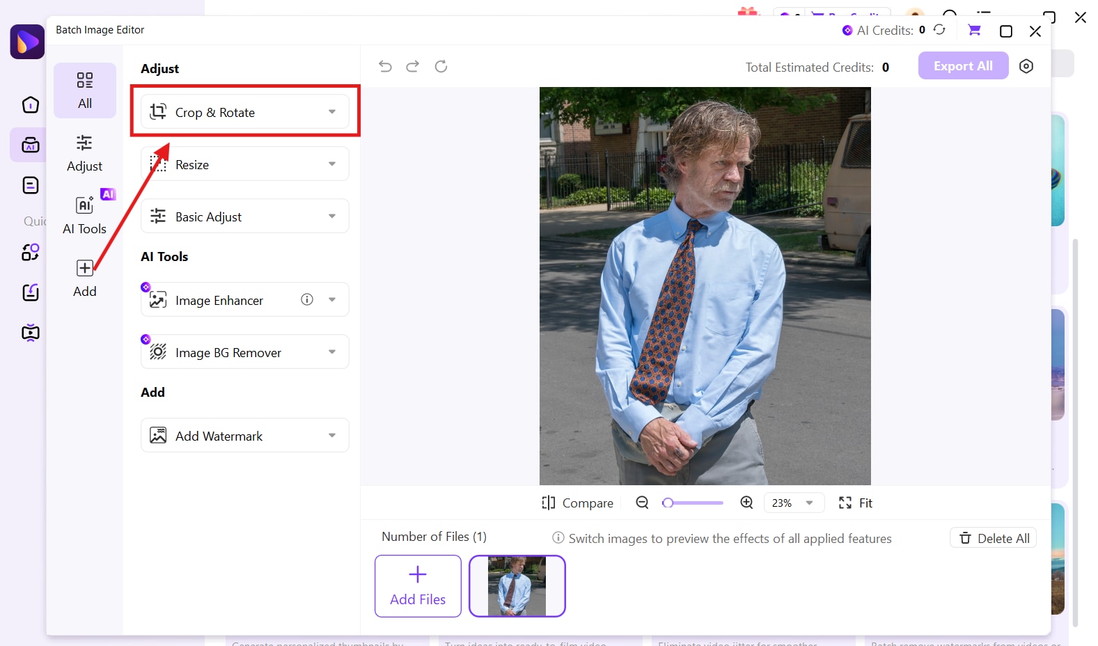 wondershare uniconverter crop and rotate