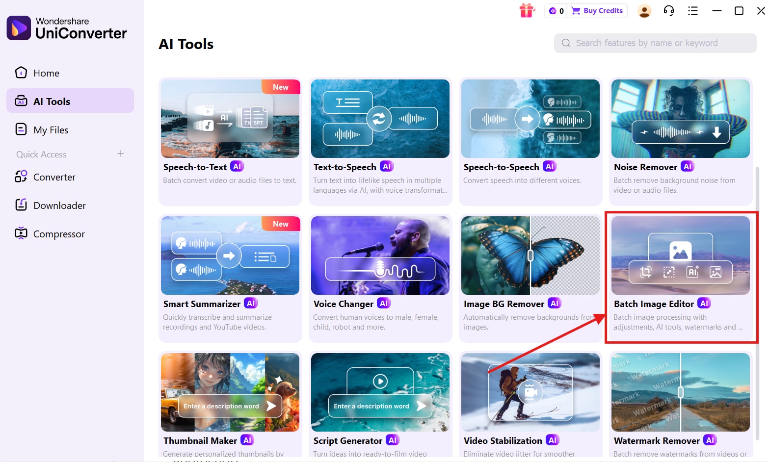 wondershare uniconverter image editor