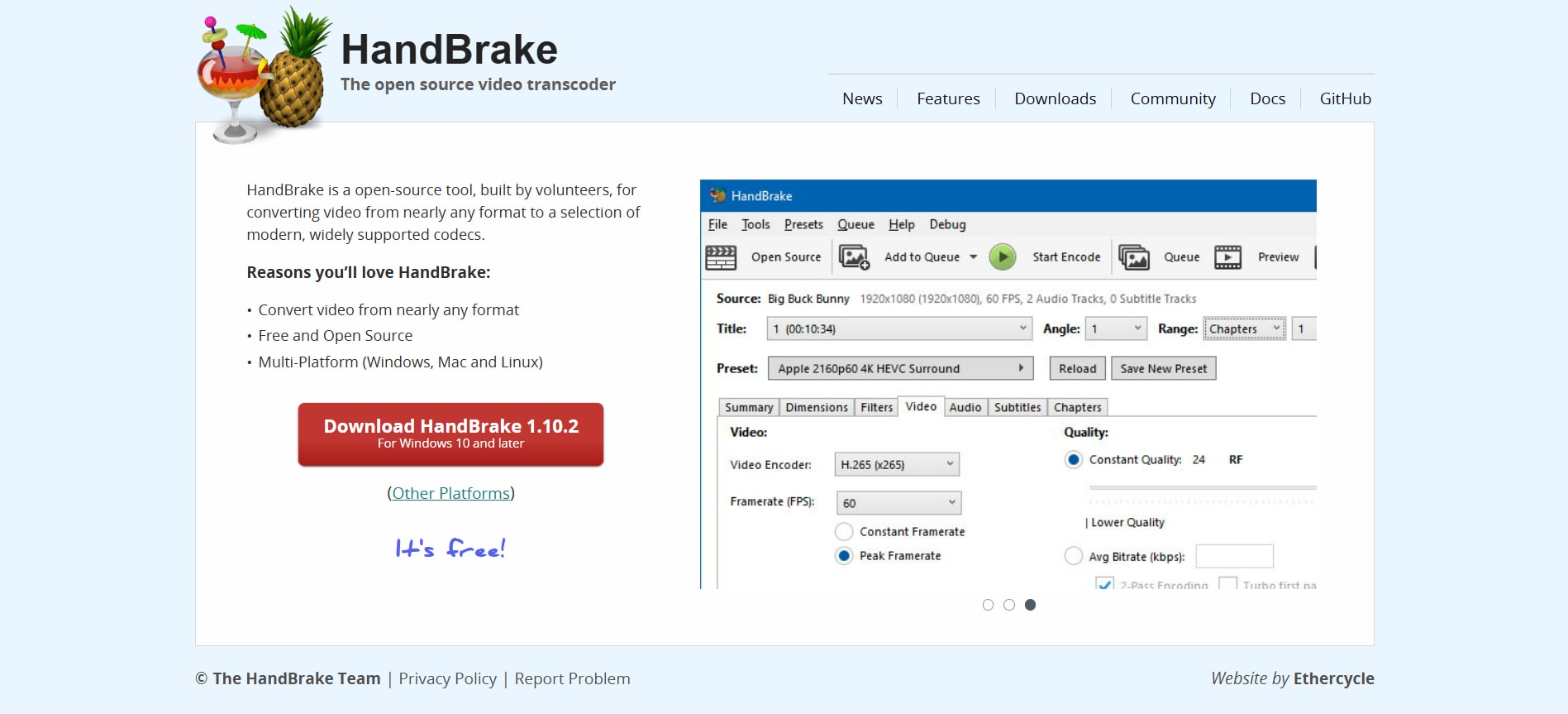 handbrake homepage