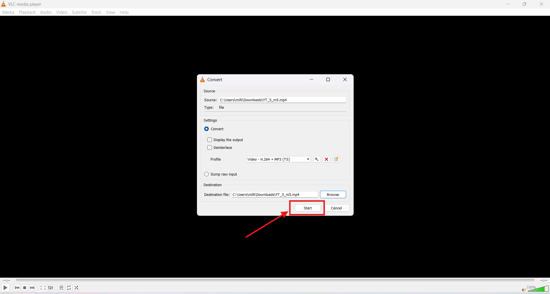vlc media player start