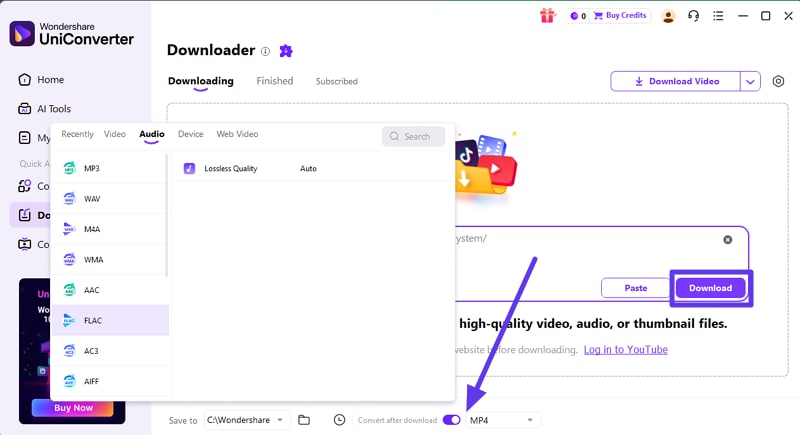 paste link to flac audio