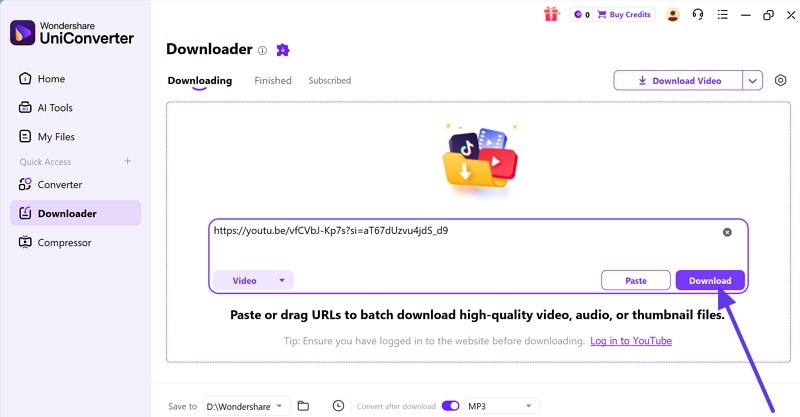 convert ezmp3 to mp3 by pressing download button