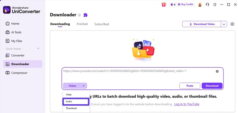 paste link to tools interface