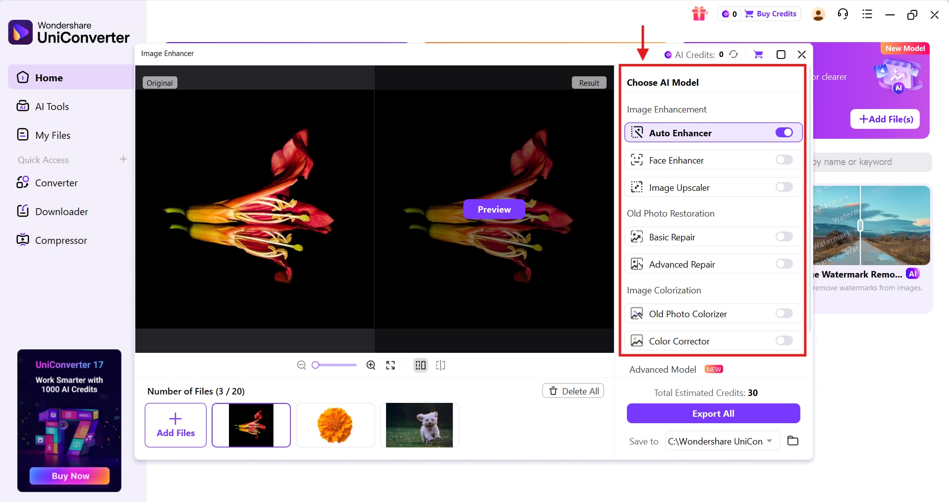 wondershare uniconverter adjust image details