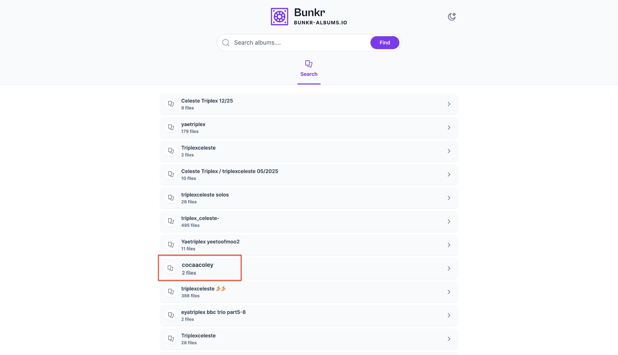 choose any album from which you want to download