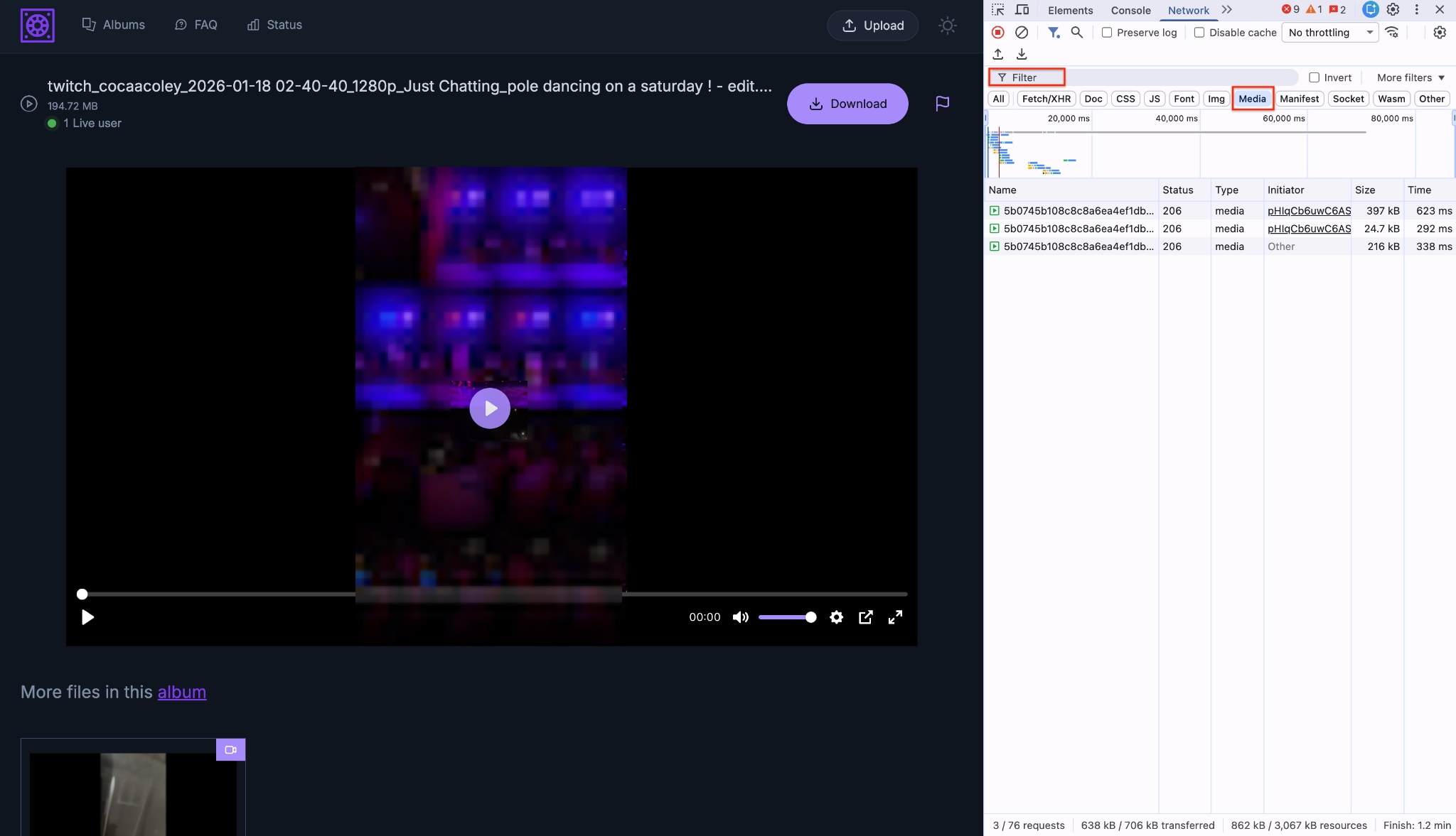 choose the media from filter