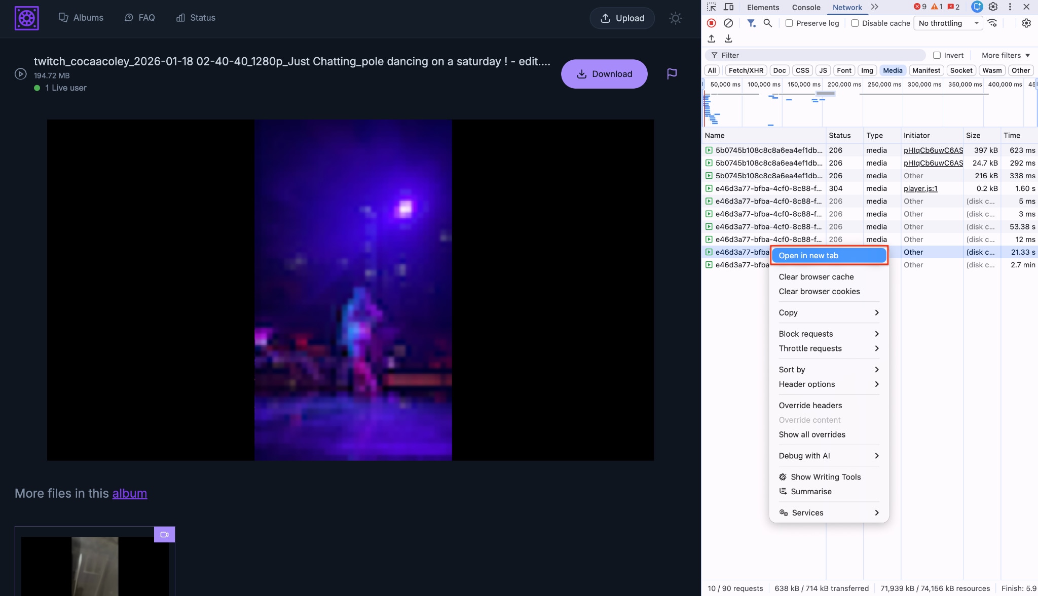 download the bunkr video on your device