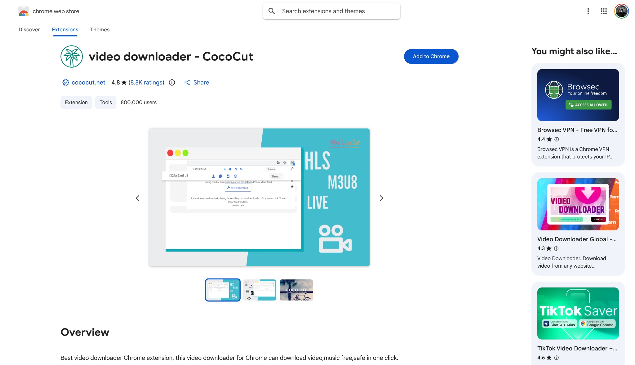 cococut video downloader homepage
