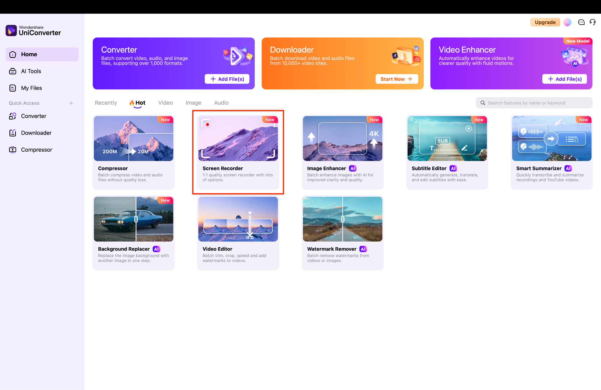 navigate to screen recorder