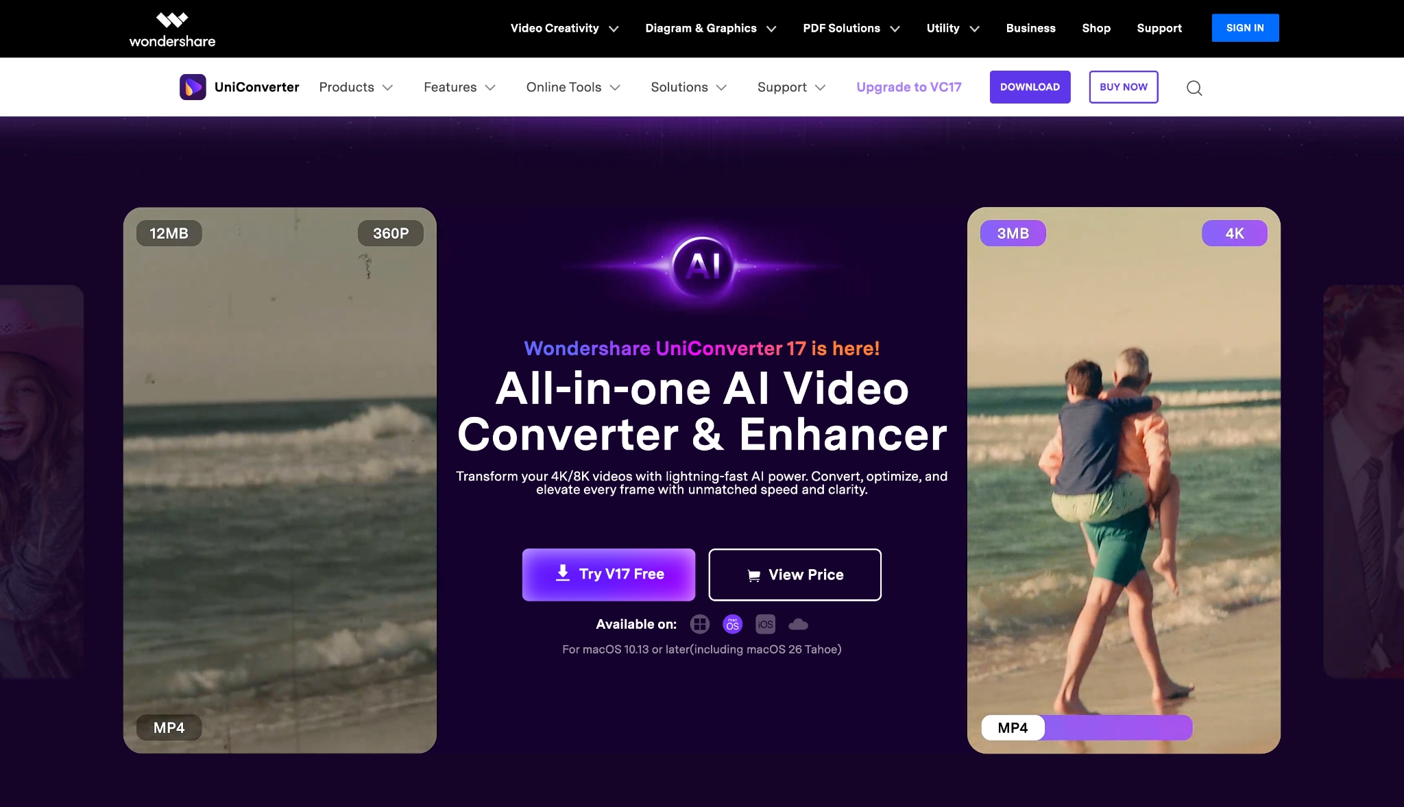 wondershare uniconverter homepage