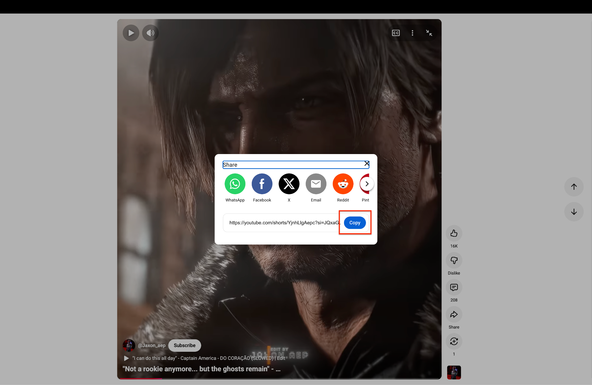 copy your video link