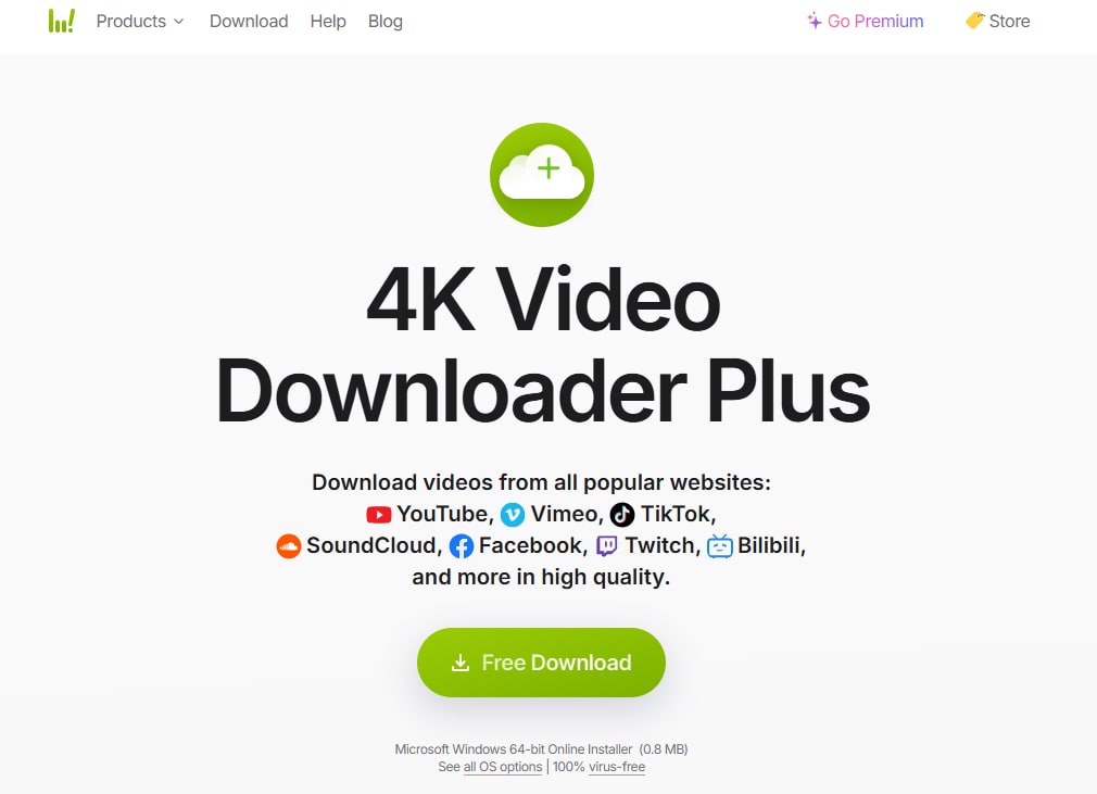 4k video downloader plus homepage