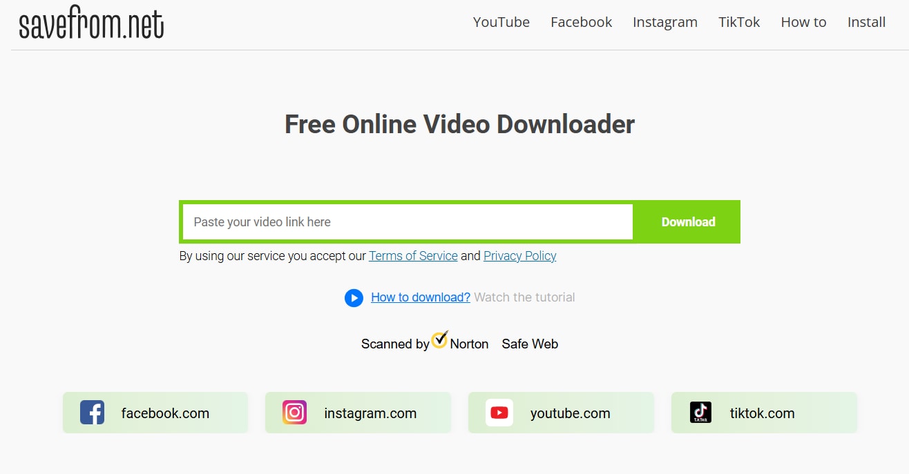 savefrom net homepage