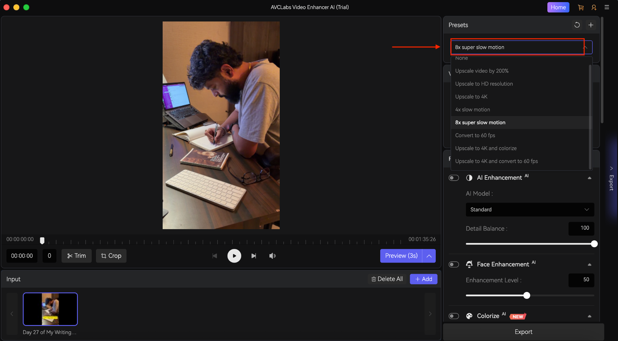 avclabs video enhancer ai 8k enhancement