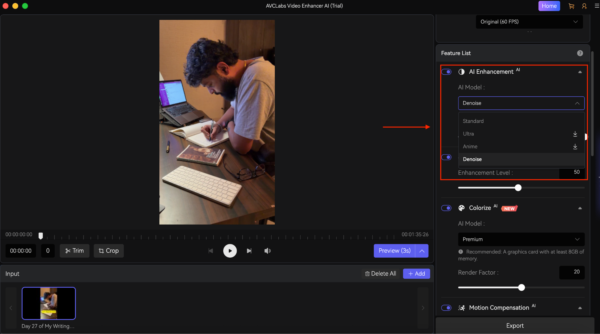 avclabs video enhancer ai denoise