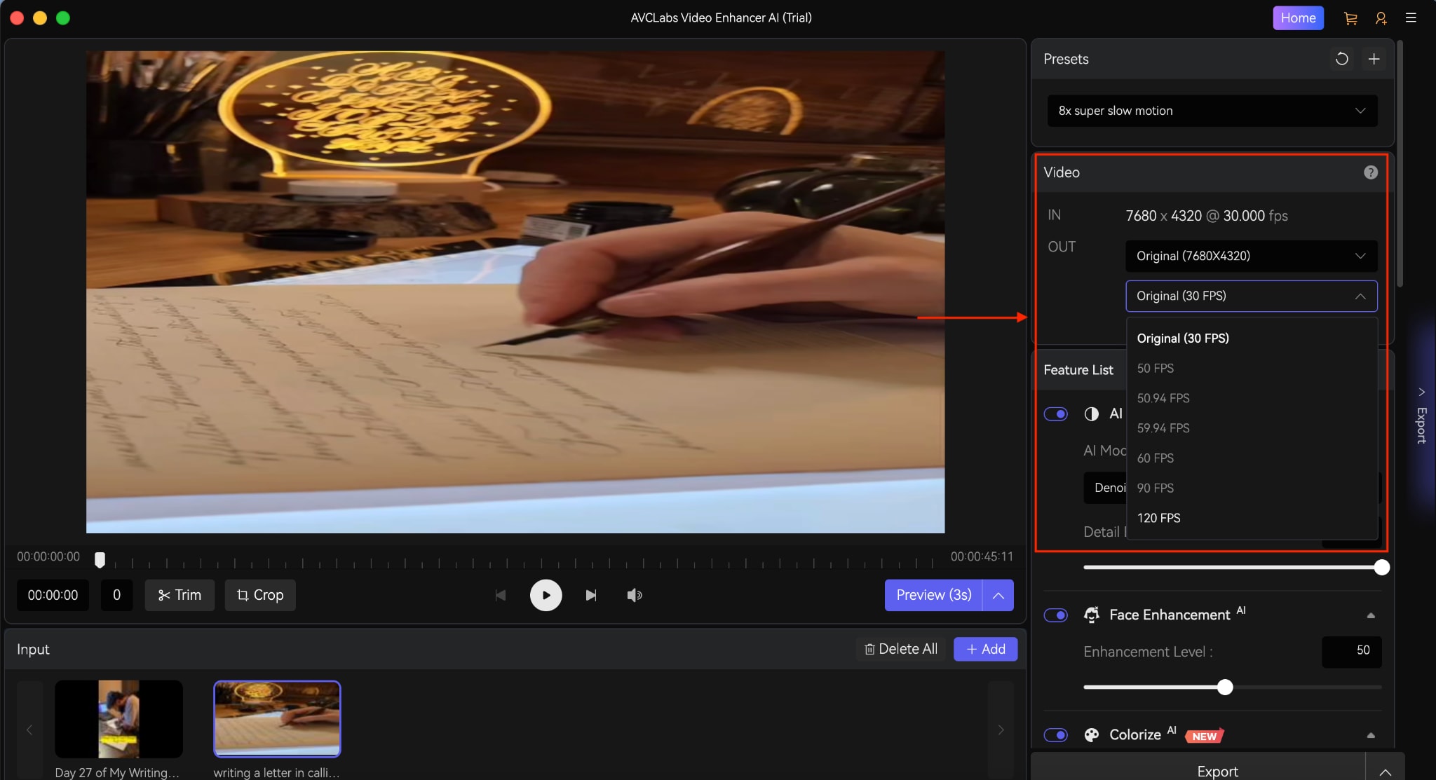 avclabs video enhancer ai video settings