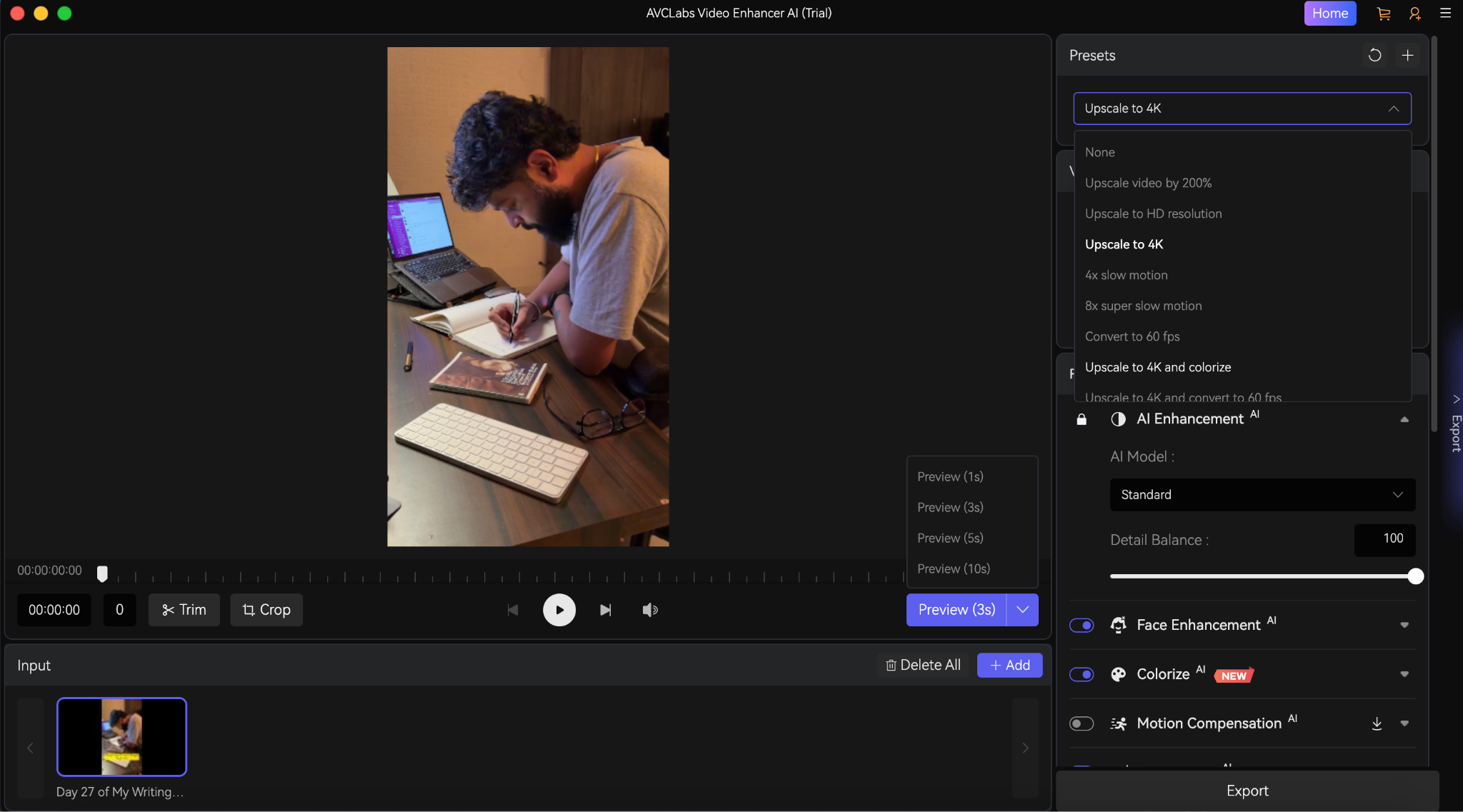 avclabs video enhancer ai 4k quality