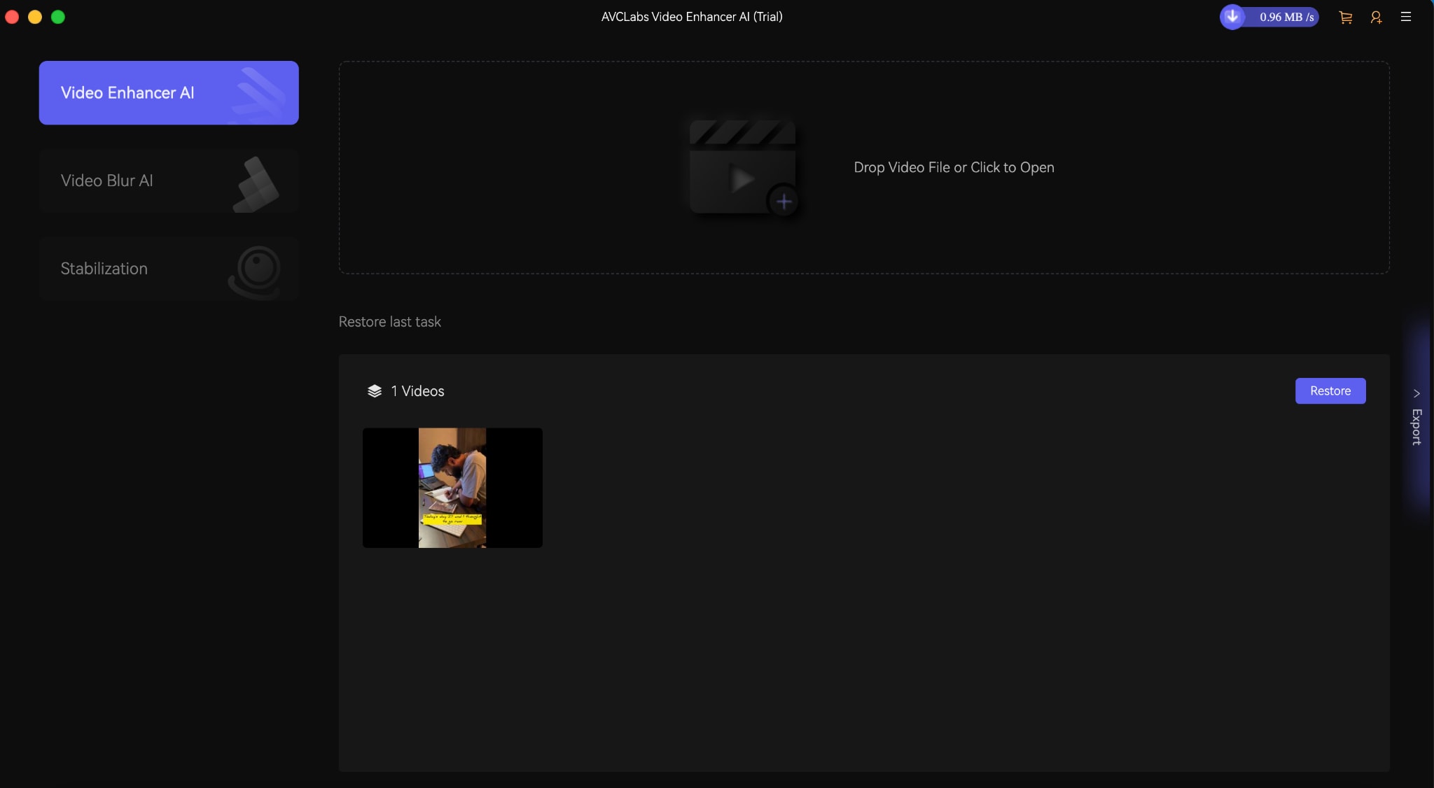 avclabs video enhancer ai simple user interface