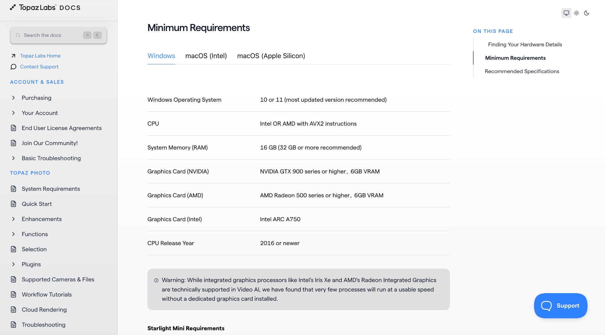 topaz video ai system requirement
