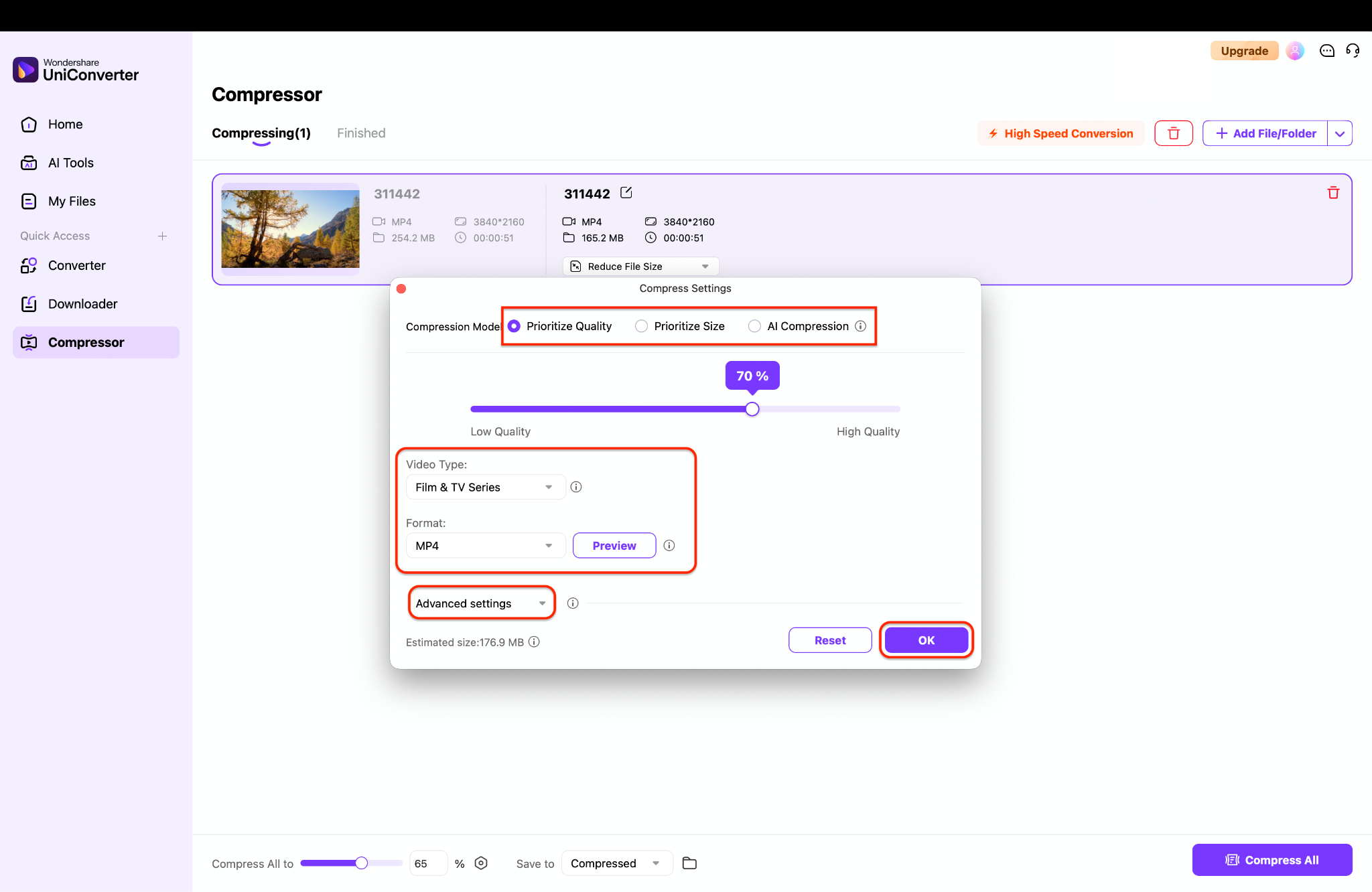 pick the compression model